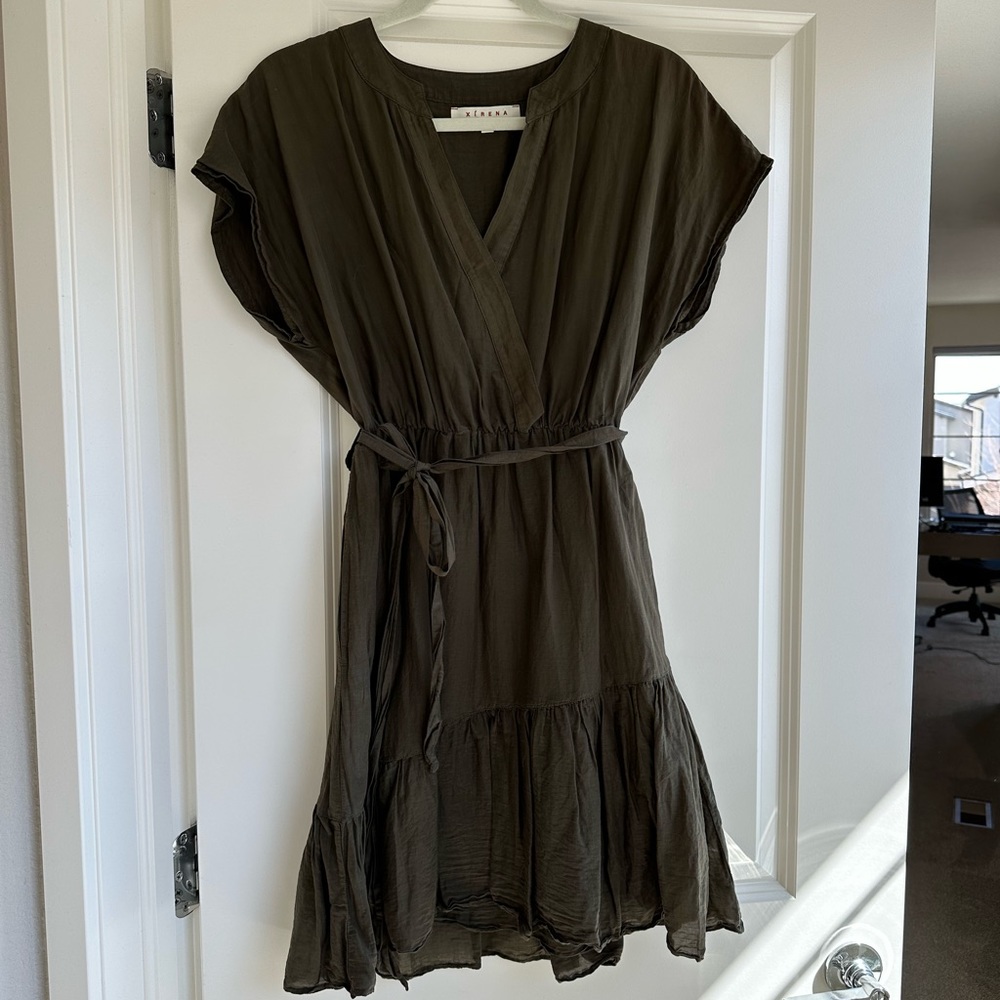 Brand new xirena army green tie dress